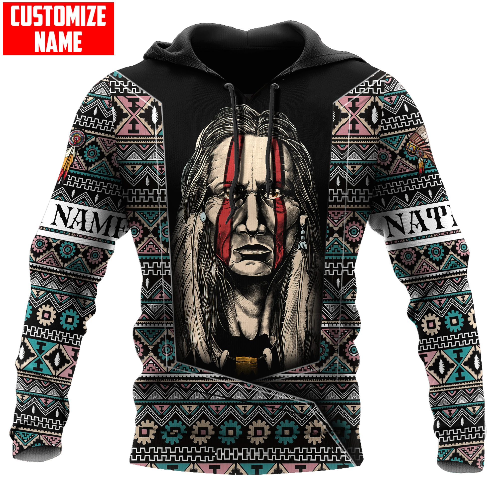 Customized Name Native American 3D All Over Printed Unisex Shirts