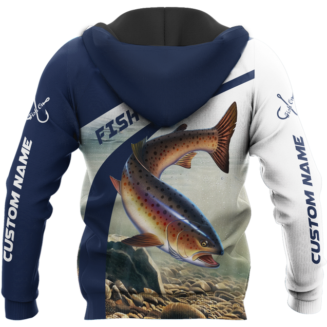 Custom name Trout-Salmon fishing design 3d print shirts