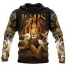 Jesus - The Lion And The Lamb 3D All Over Printed Shirts