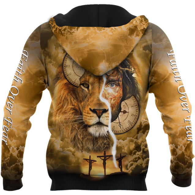 Failth Over Fear Lion Jesus 3D All Over Printed Shirts TNA22032101