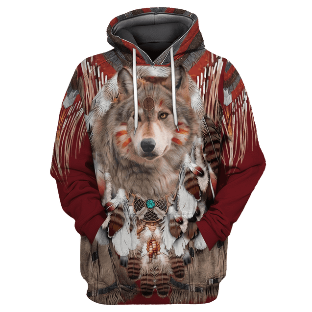 Wolf Native American 3D All Over Printed Unisex Shirts