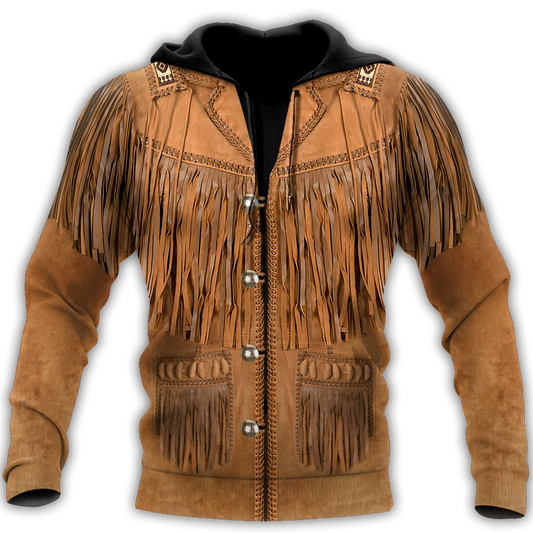 Native Cowboy Jacket No24 Cosplay 3D Over Printed Unisex Deluxe Hoodie ML