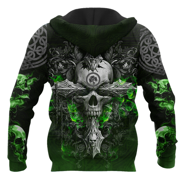 Irish Skull 3D All Over Printed Shirts For Men and Women