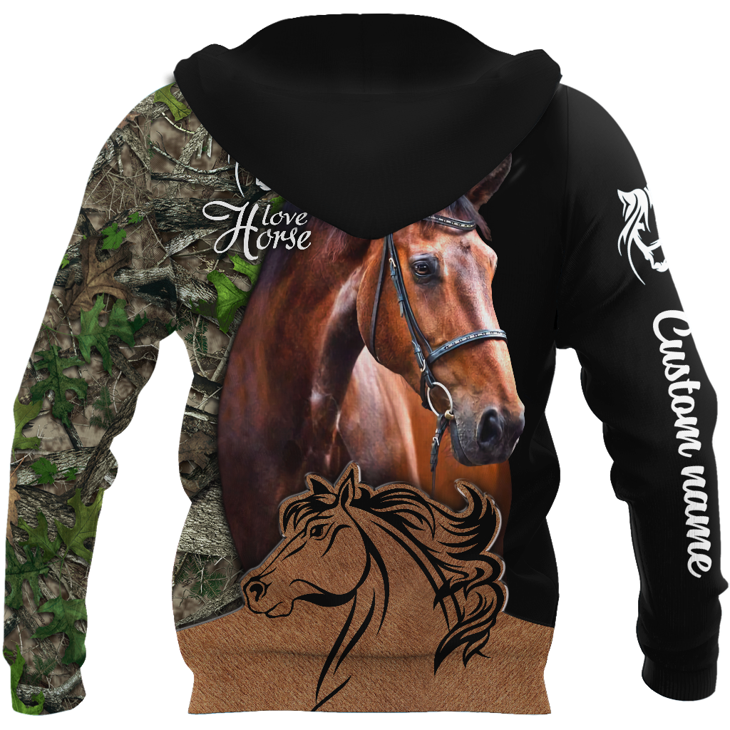 Love Horse Custom Name 3D All Over Printed Shirts