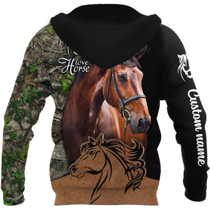 Love Horse Custom Name 3D All Over Printed Shirts