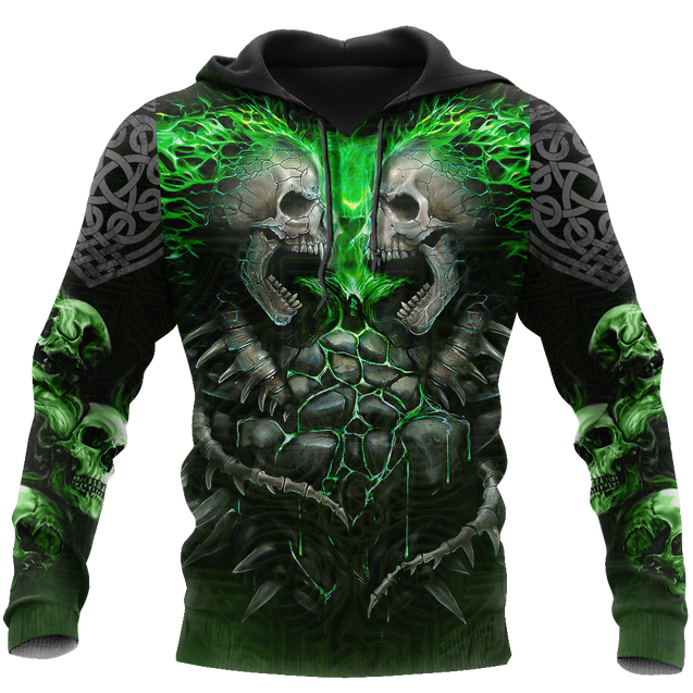 Irish Skull 3D All Over Printed Shirts For Men and Women