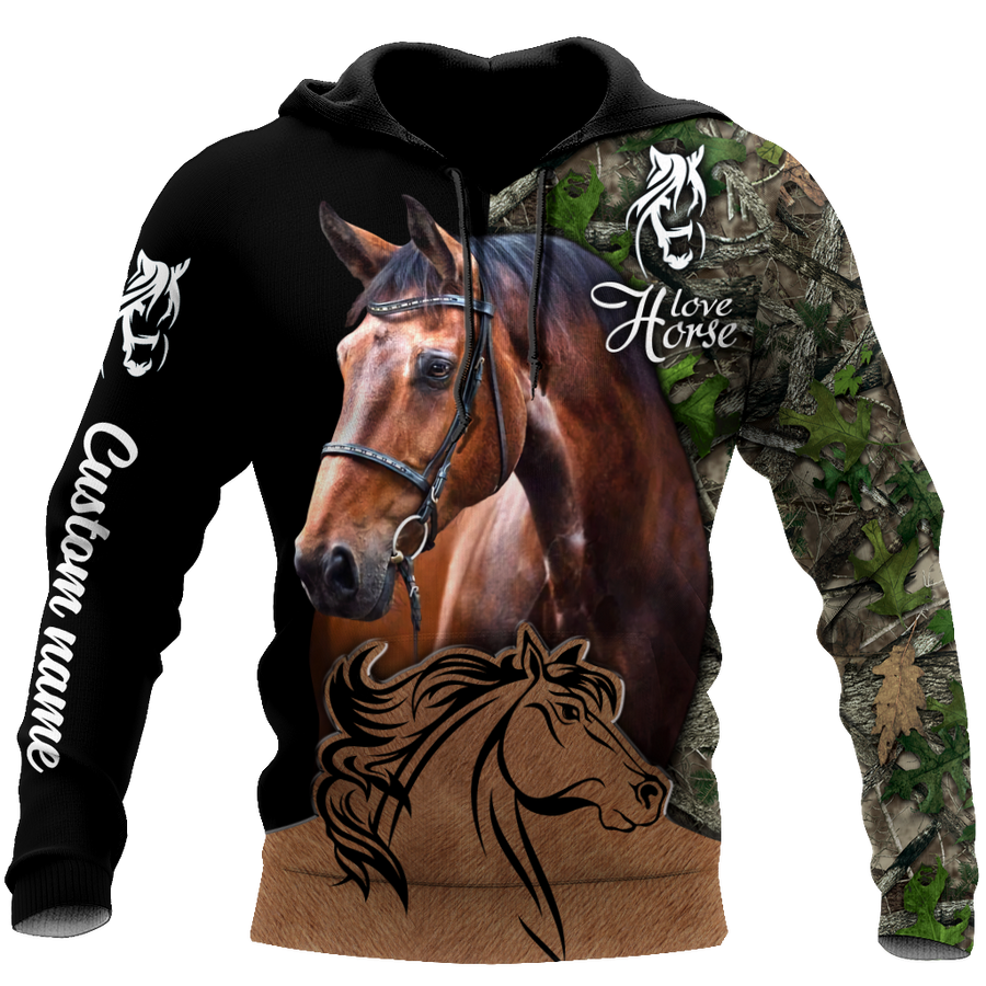 Love Horse Custom Name 3D All Over Printed Shirts