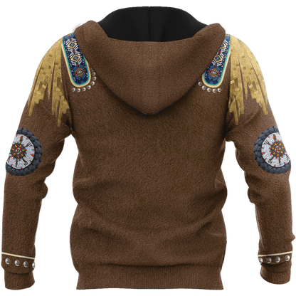 Native Cowboy Jacket No20 Cosplay 3D Over Printed Unisex Deluxe Hoodie ML