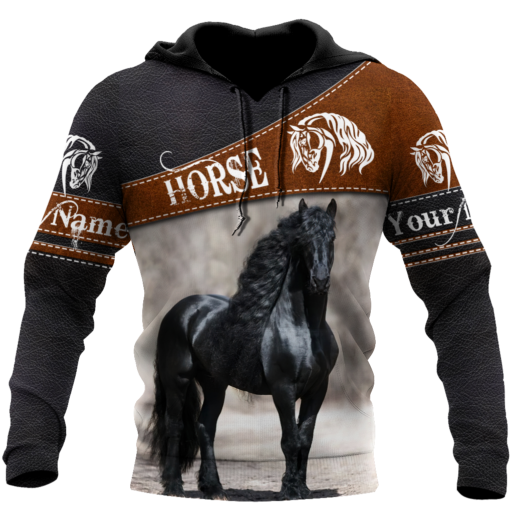 Black Horse Persionalized 3D All Over Printed Shirts