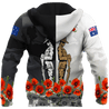 Rememberance Anzac Day Poppy Flower Premium Unisex Hoodie ML