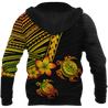 Polynesian Habiscus Turtle Hawaii 3D Unisex Hoodie