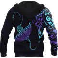 Amazing Polynesian Blue And Purple Ray Tattoo Personalized Unisex Deluxe Hoodie ML