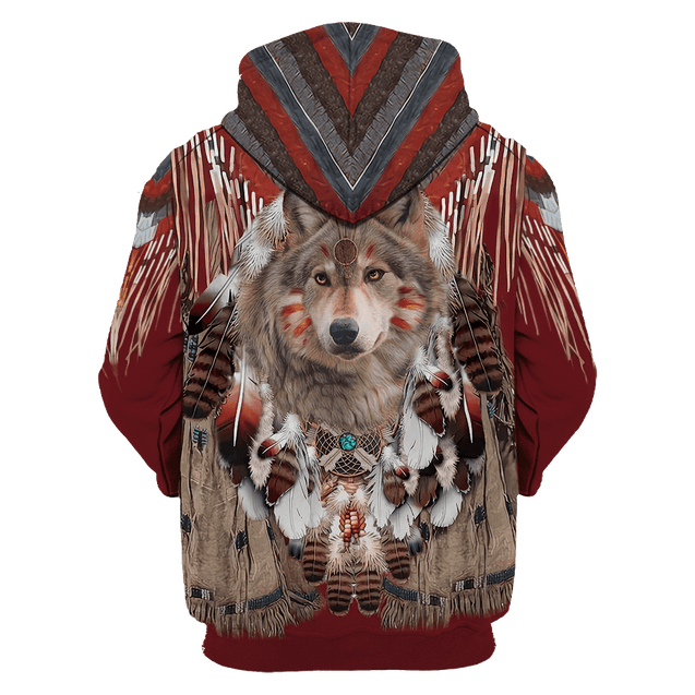 Wolf Native American 3D All Over Printed Unisex Shirts