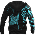 Amazing Polynesian Blue Ray Tattoo Personalized Unisex Deluxe Hoodie ML