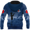 Rememberance Anzac Day Poppy Flower Navy Premium Unisex Hoodie ML