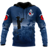 Rememberance Anzac Day Poppy Flower Navy Premium Unisex Hoodie ML