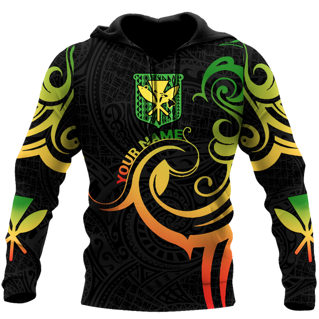 Polynesian Kanaka Hawaii Peronalized Name 3D Unisex Hoodie