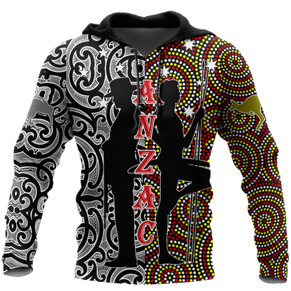 Anzac Day Australia Aboriginal And New Zealand Maori 3D All Over Printed Unisex