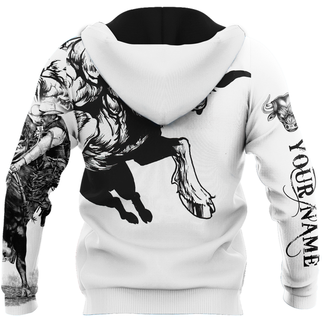 Personalized Name Bull Riding 3D All Over Printed Unisex Shirts Bull Tattoo