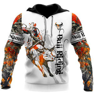 Personalized Name Bull Riding 3D All Over Printed Unisex Shirts Tattoo Ver 3