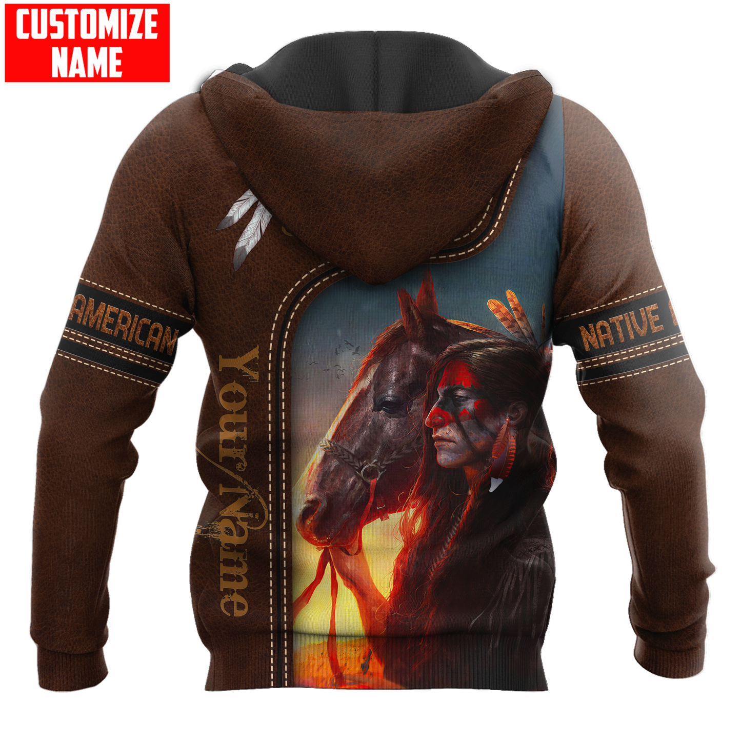 Customized name Native American 3D All Over Printed Unisex Shirts