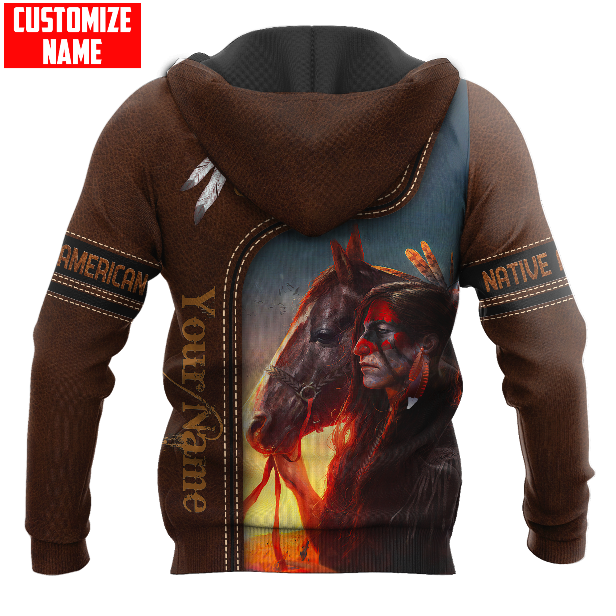 Customized name Native American 3D All Over Printed Unisex Shirts