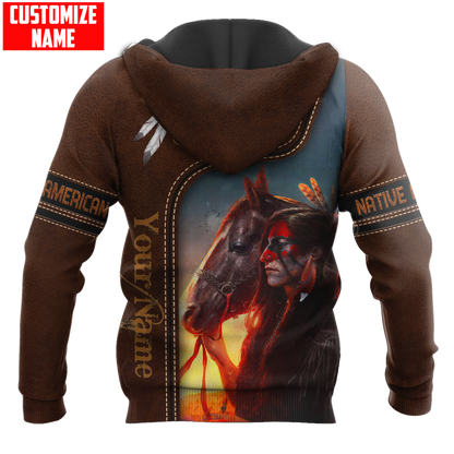Customized name Native American 3D All Over Printed Unisex Shirts