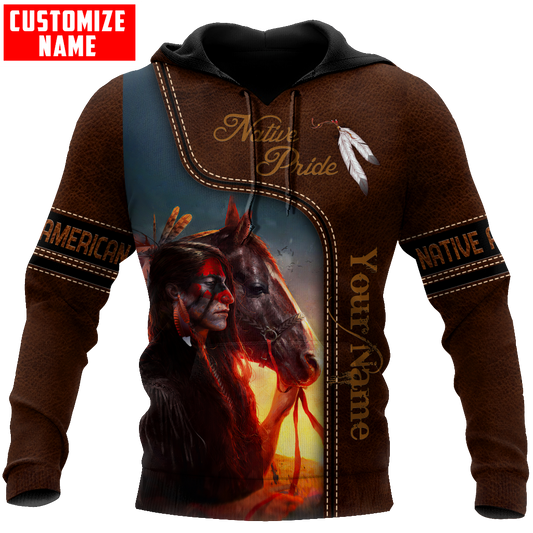 Customized name Native American 3D All Over Printed Unisex Shirts