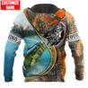 Bass Fishing Line Orange Camo Custom name fishing shirts for men and women