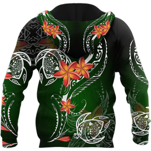 Amazing Polynesian Frangipani And Tattoo Hawaii Style Unisex Deluxe Zip Hoodie ML