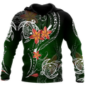 Amazing Polynesian Frangipani And Tattoo Hawaii Style Unisex Deluxe Hoodie ML