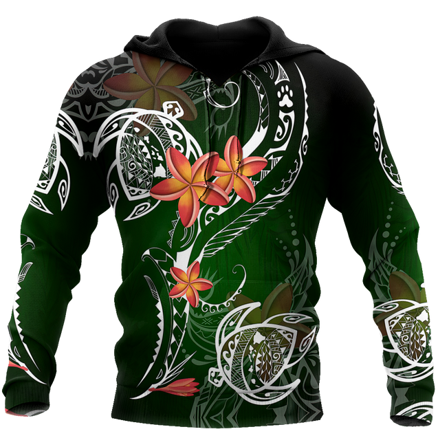 Amazing Polynesian Frangipani And Tattoo Hawaii Style Unisex Deluxe Hoodie ML