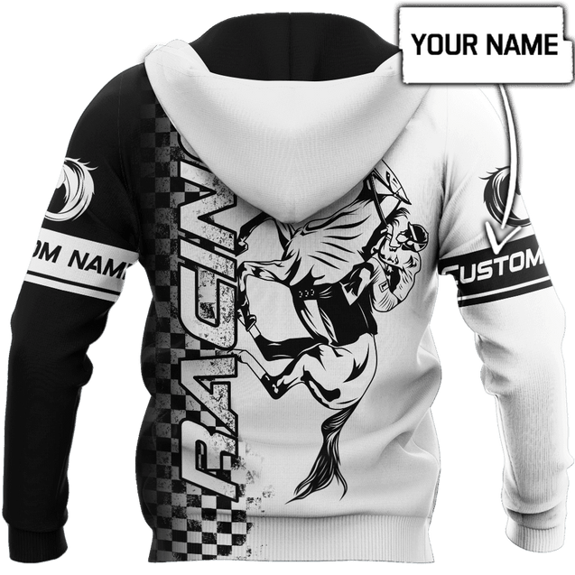 Personalized Name Horse Racing Black 3D All Over Printed Unisex Shirts DD24042102