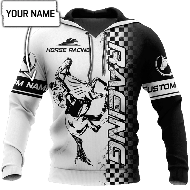 Personalized Name Horse Racing Black 3D All Over Printed Unisex Shirts DD24042102