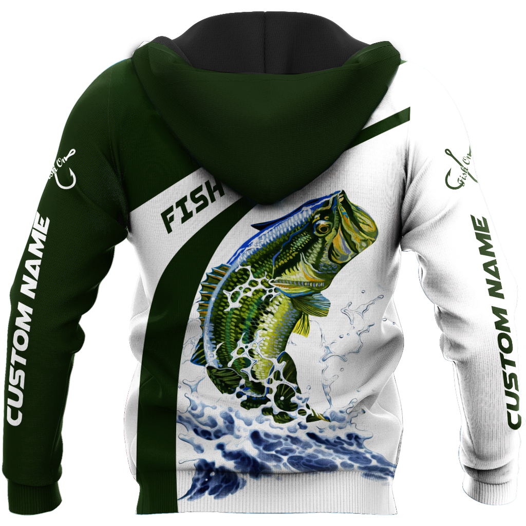 Custom name Bass fishing design 3d print shirts