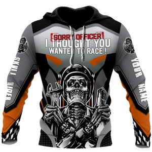 Customize Name Motorcycle Racing 3D All Over Printed Unisex Shirts Skull Rider