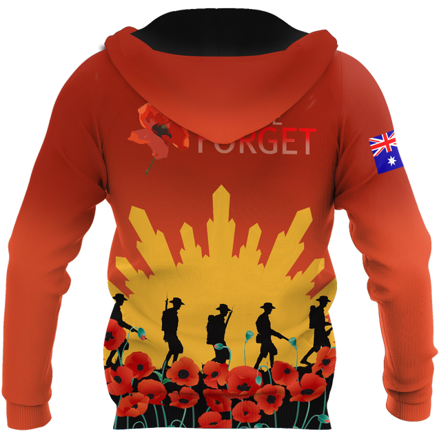 Premium Unisex Hoodie Remember Anzac Day ML PD25022101