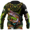 Custom name Northern Pike Fishing on skin 3D Design print shirts