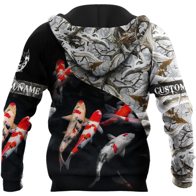 Custom name Koi fish underwater 3D Design print shirts