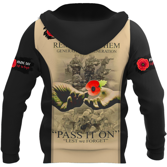 Anzac Day 3D Printed Unisex Shirts TN PD25032101