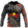 Custom name Aboriginal dots Zip pattern 3D design printed shirts