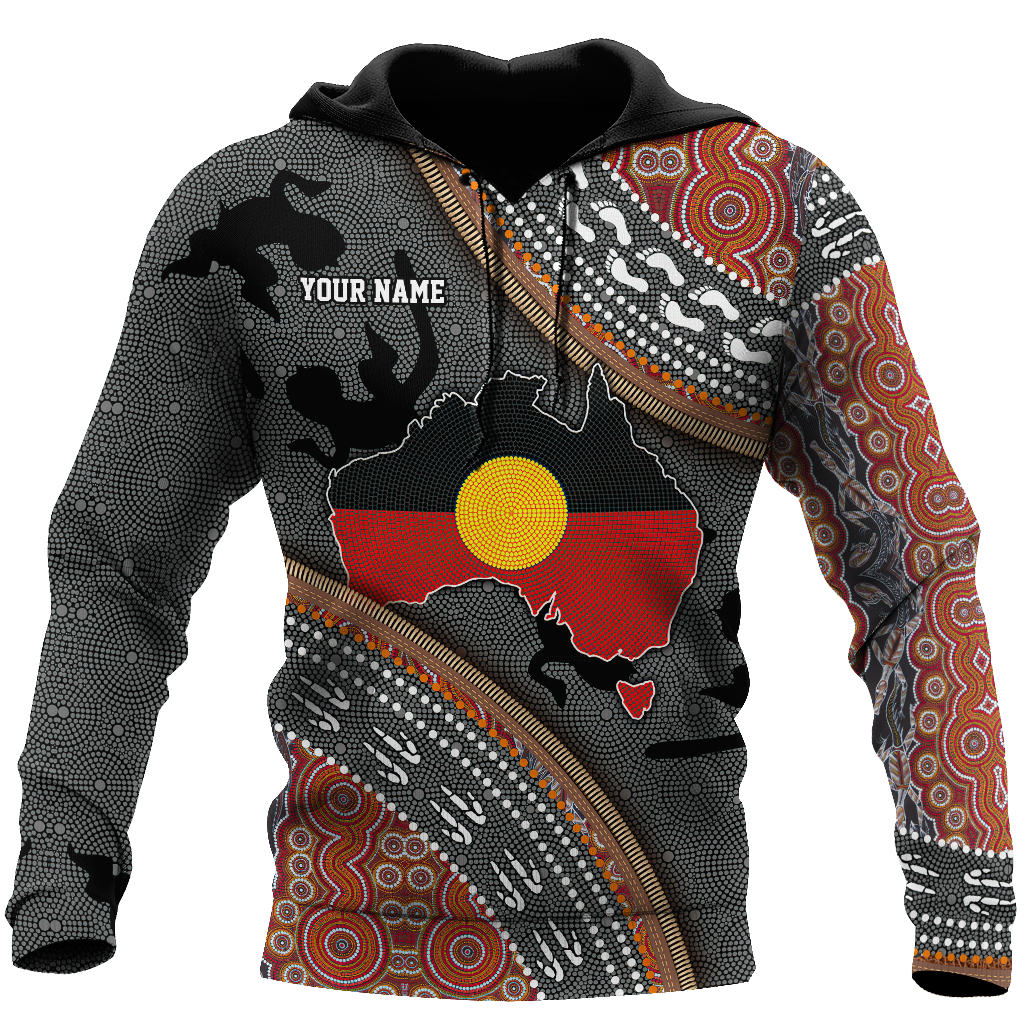 Custom name Aboriginal dots Zip pattern 3D design printed shirts