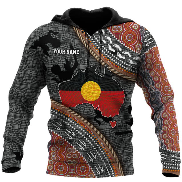 Custom name Aboriginal dots Zip pattern 3D design printed Combo Hoodie And Sweatpant