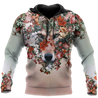 Wolf Floral 3D All Over Printed Unisex Deluxe Hoodie ML