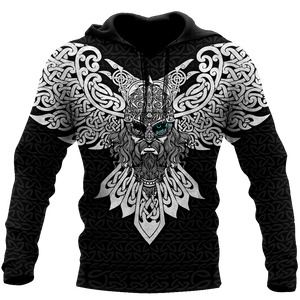 Premium Unisex Hoodie Odin Viking God And Raven ML