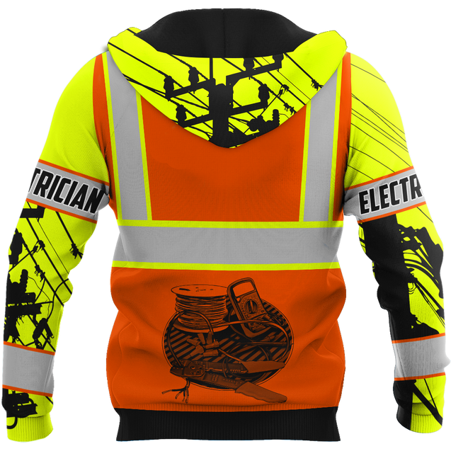 Electrician And Lineman Personalized Safety 3D All Over Printed Premium Unisex Hoodie