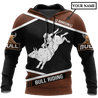 Customize Name Bull Riding 3D All Over Printed Unisex Shirts Love Bull