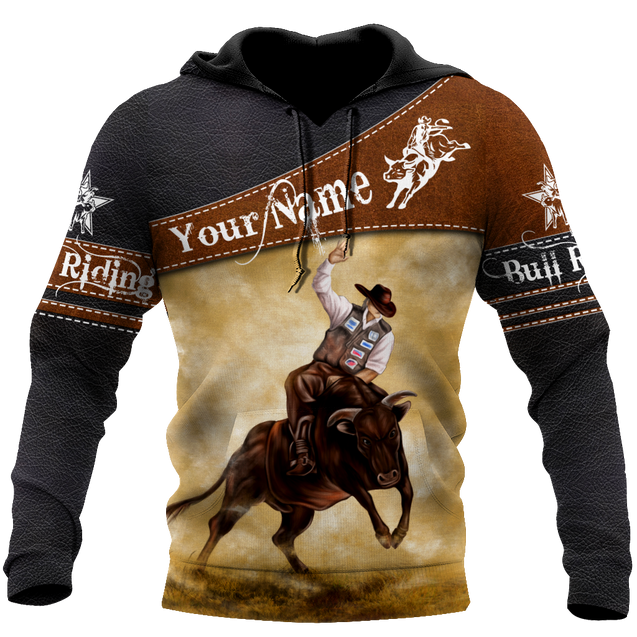 Customize Name Bull Riding 3D All Over Printed Unisex Shirts Cowboy