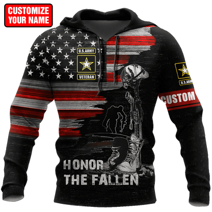 Honor the Fallen US Veteran Personalized Name 3D All Over Printed Hoodie DD26052104