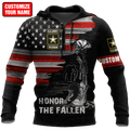 Honor the Fallen US Veteran Personalized Name 3D All Over Printed Hoodie DD26052104